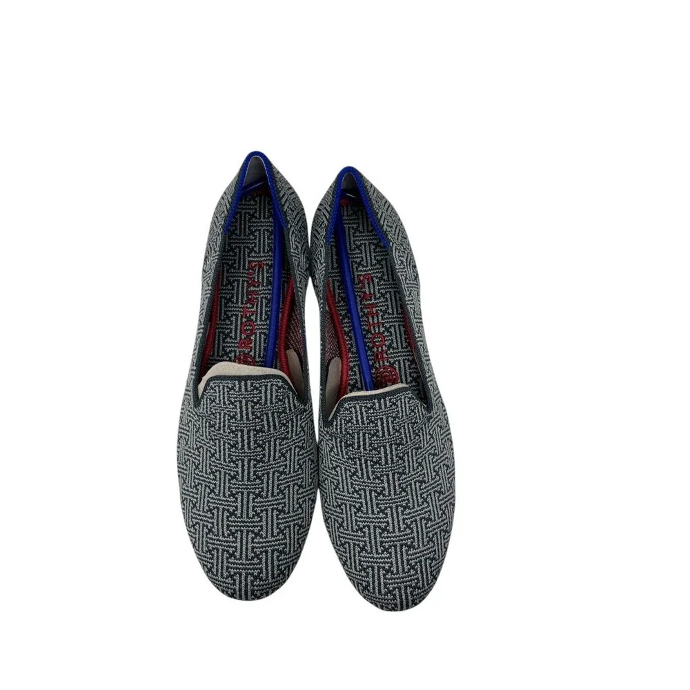 Rothy's The Loafer Flats Women's Size 10 Charcoal Grid Grey Slip On 003-154